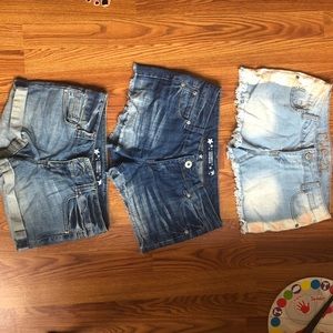 🔥 Rue 21, Celebrity Pink shirts sz 5 jean denim shorts juniors